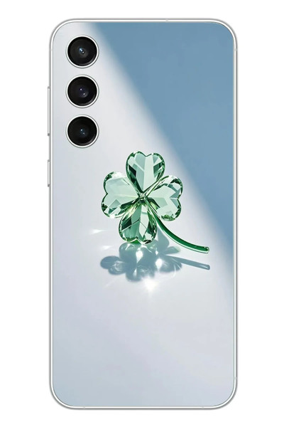 Le Balvo Samsung Galaxy S23 FE Uyumlu Yeşil Yonca Baskılı Silikon Kılıf