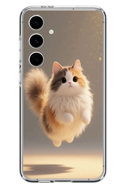 Le Balvo Samsung Galaxy S24 FE Uyumlu Zıplayan Kedi Baskılı Silikon Kılıf