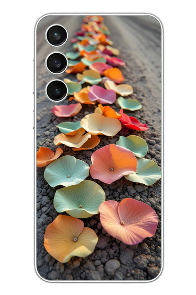 Le Balvo Samsung Galaxy S23 FE Uyumlu Toprakta Çiçekler Baskılı Silikon Kılıf