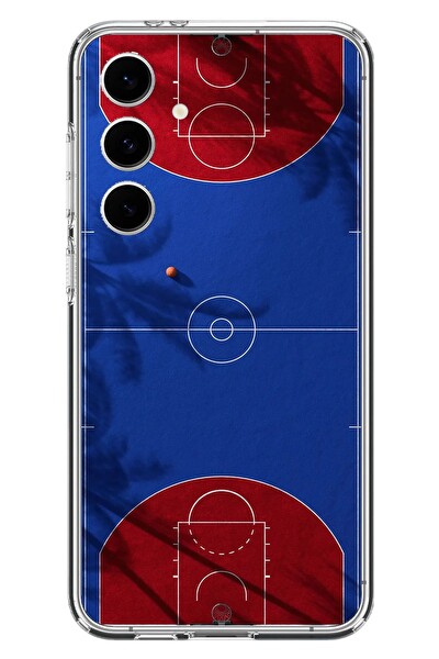 Le Balvo Samsung Galaxy S24 FE Uyumlu Basketbol Sahası Baskılı Silikon Kılıf