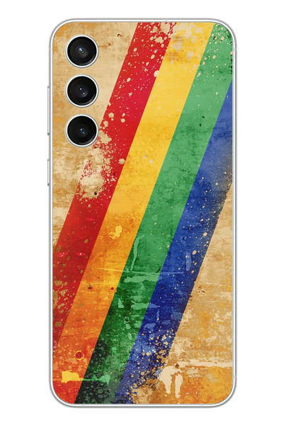 Le Balvo Samsung Galaxy S23 FE Uyumlu Yan Gökkuşağı Baskılı Silikon Kılıf