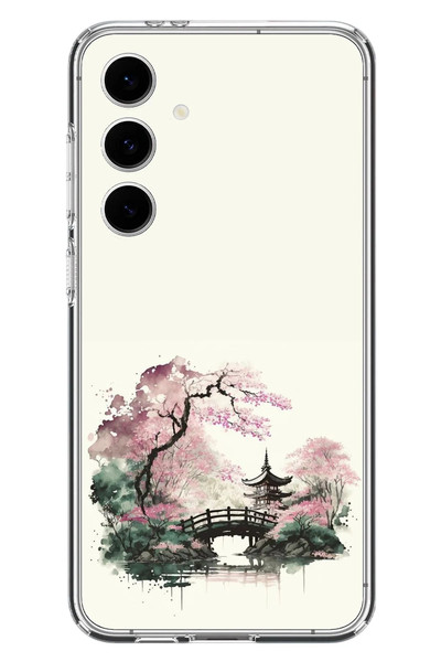 Le Balvo Samsung Galaxy S24 FE Uyumlu Japon Bahçesi Baskılı Silikon Kılıf
