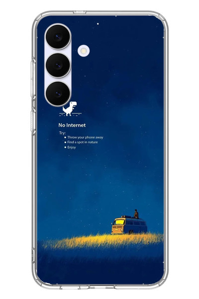 Le Balvo Samsung Galaxy S25 FE Uyumlu İnternet Yok Baskılı Silikon Kılıf