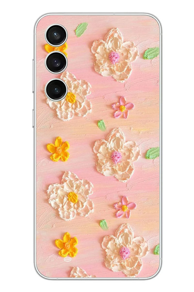 Le Balvo Samsung Galaxy S23 FE Uyumlu Pastel Papatya Baskılı Silikon Kılıf