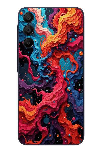 Le Balvo Samsung Galaxy A15 Uyumlu Dalgaların İz Karışımı Baskılı Silikon Kılıf