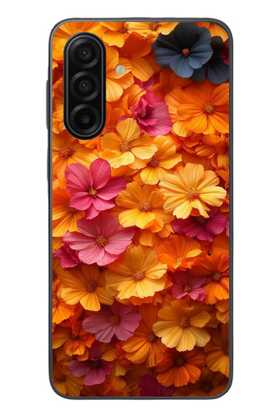 Le Balvo Samsung Galaxy A17 Uyumlu Sarı Pembe Çiçekler Baskılı Silikon Kılıf