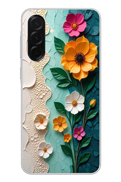 Le Balvo Samsung Galaxy A36 Uyumlu Güzel Modern Çiçekler Baskılı Silikon Kılıf