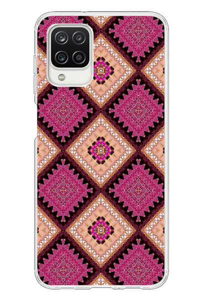 Le Balvo Samsung Galaxy A12 Uyumlu Pembe Yavrusu Motifleri Baskılı Silikon Kılıf