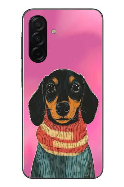 Le Balvo Samsung Galaxy A26 Uyumlu Sevimli Siyah Köpek Baskılı Silikon Kılıf