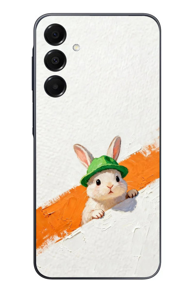 Le Balvo Samsung Galaxy A16 Uyumlu Yeşil Şapkalı Tavşan Baskılı Silikon Kılıf