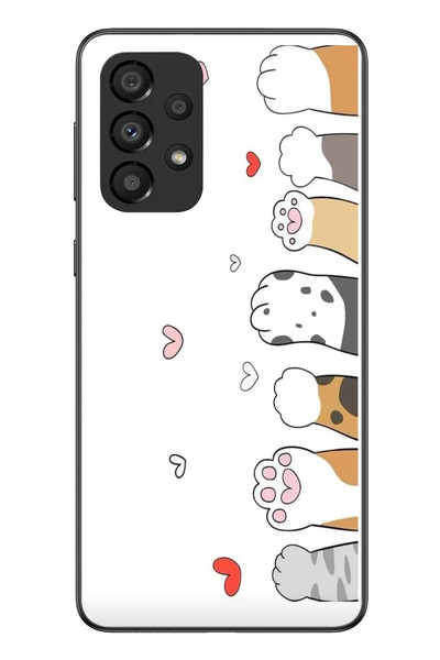 Le Balvo Samsung Galaxy A33 Uyumlu Kedi Harekatı Patileri Baskılı Silikon Kılıf