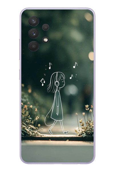 Le Balvo Samsung Galaxy A32 Uyumlu Neon Kız Çocugu Baskılı Silikon Kılıf
