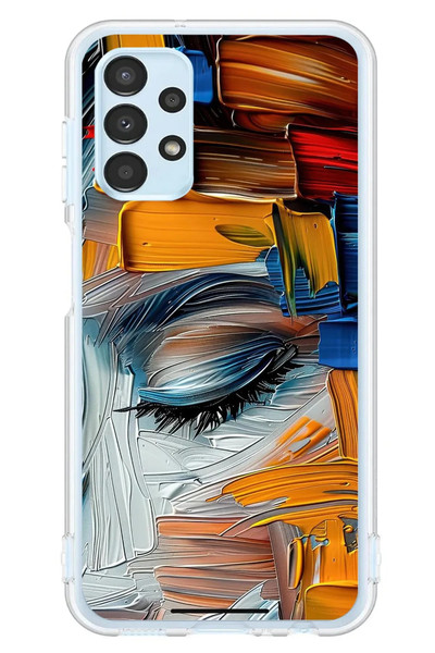 Le Balvo Samsung Galaxy A13 Uyumlu Göz Boyama Fırçaları Baskılı Silikon Kılıf