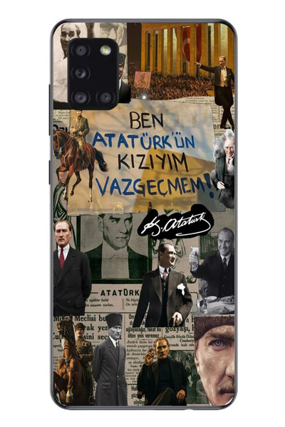 Le Balvo Samsung Galaxy A31 Uyumlu Ben Atatürk Kızıyım Baskılı Silikon Kılıf