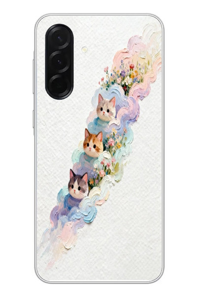 Le Balvo Samsung Galaxy A36 Uyumlu Yağlı Boya Kediler Baskılı Silikon Kılıf