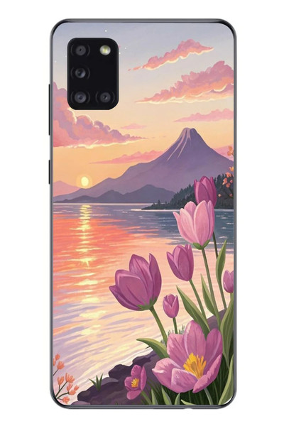 Le Balvo Samsung Galaxy A31 Uyumlu Çiçek Yağlı Boya Baskılı Silikon Kılıf