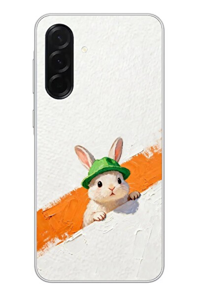 Le Balvo Samsung Galaxy A36 Uyumlu Yeşil Şapkalı Tavşan Baskılı Silikon Kılıf