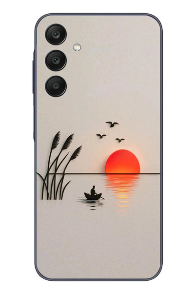 Le Balvo Samsung Galaxy A25 Uyumlu Gün Batımı Çizim Baskılı Silikon Kılıf