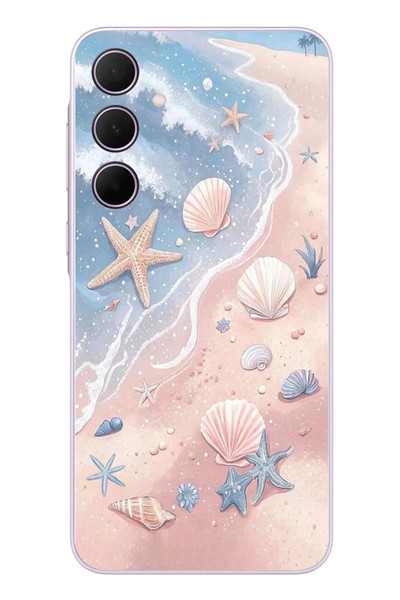 Le Balvo Samsung Galaxy A35 Uyumlu Deniz Yıldızı Kumsalı Baskılı Silikon Kılıf
