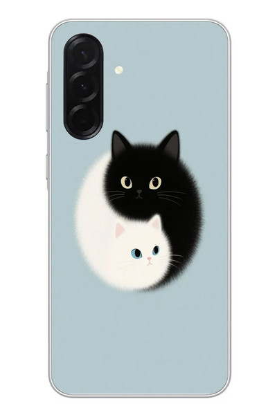 Le Balvo Samsung Galaxy A36 Uyumlu Yin Yang Kediler Baskılı Silikon Kılıf