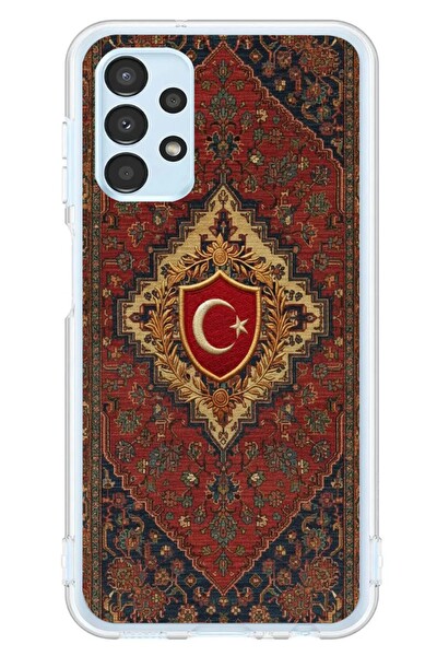 Le Balvo Samsung Galaxy A13 Uyumlu Türkiye Bayraklı Halı Baskılı Silikon Kılıf