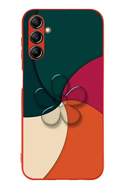 Le Balvo Samsung Galaxy A14 Uyumlu Modern Yonca Renkleri Baskılı Silikon Kılıf