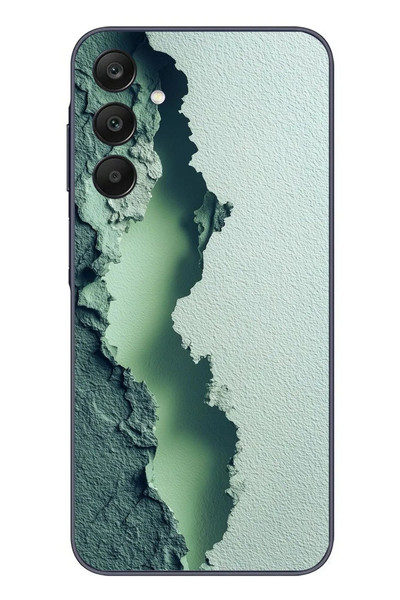Le Balvo Samsung Galaxy A25 Uyumlu Koyu Yeşil İzler Baskılı Silikon Kılıf