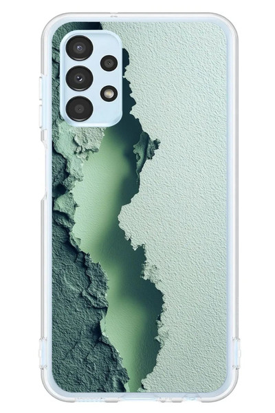 Le Balvo Samsung Galaxy A13 Uyumlu Koyu Yeşil İzler Baskılı Silikon Kılıf