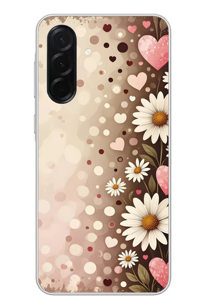 Le Balvo Samsung Galaxy A36 Uyumlu Kalpli Papatya Damlaları Baskılı Silikon Kılıf
