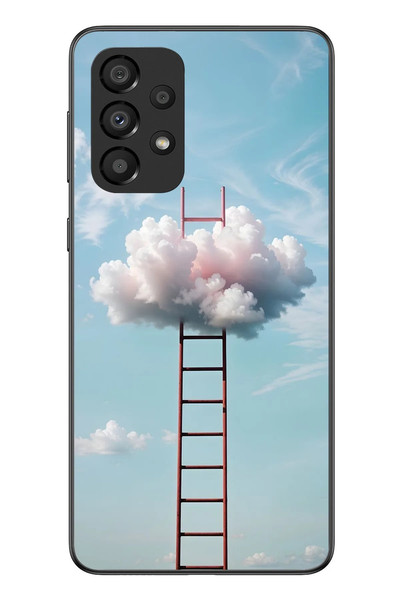 Le Balvo Samsung Galaxy A33 Uyumlu Buluta Çıkan Merdiven Baskılı Silikon Kılıf