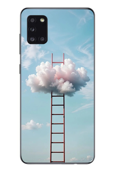 Le Balvo Samsung Galaxy A31 Uyumlu Buluta Çıkan Merdiven Baskılı Silikon Kılıf