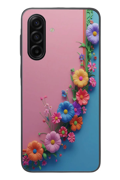 Le Balvo Samsung Galaxy A17 Uyumlu Pembe Mavi Sarmaşık Baskılı Silikon Kılıf