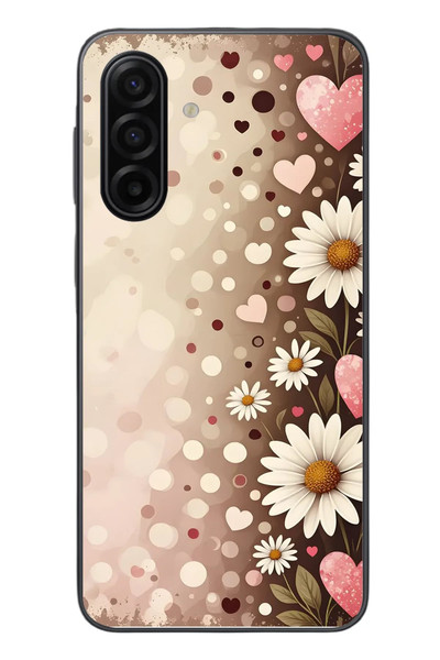 Le Balvo Samsung Galaxy A17 Uyumlu Kalpli Papatya Damlaları Baskılı Silikon Kılıf