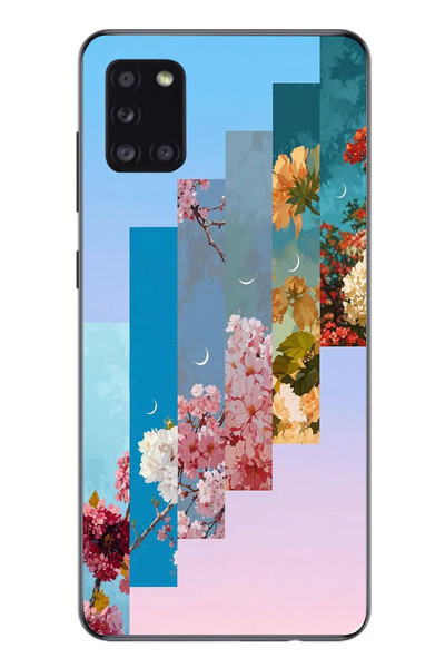 Le Balvo Samsung Galaxy A31 Uyumlu Dik Çiçek Tabloları Baskılı Silikon Kılıf