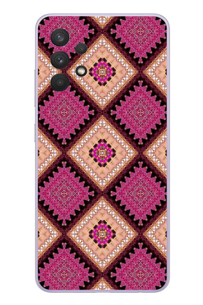 Le Balvo Samsung Galaxy A32 Uyumlu Pembe Yavrusu Motifleri Baskılı Silikon Kılıf