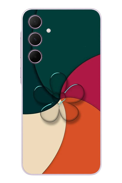 Le Balvo Samsung Galaxy A35 Uyumlu Modern Yonca Renkleri Baskılı Silikon Kılıf
