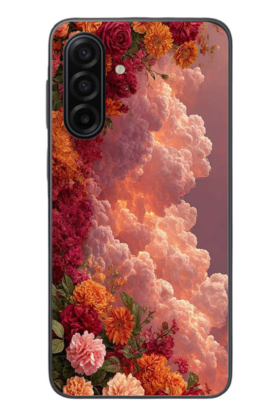 Le Balvo Samsung Galaxy A17 Uyumlu Güller ve Bulutlar Baskılı Silikon Kılıf