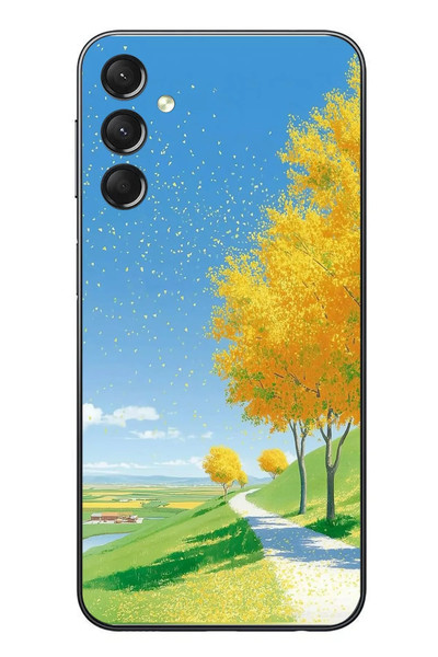 Le Balvo Samsung Galaxy A24 Uyumlu Sarı Sonbahar Ağacı Baskılı Silikon Kılıf