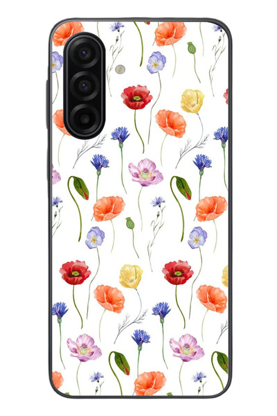 Le Balvo Samsung Galaxy A17 Uyumlu Sade Tek Çiçekler Baskılı Silikon Kılıf