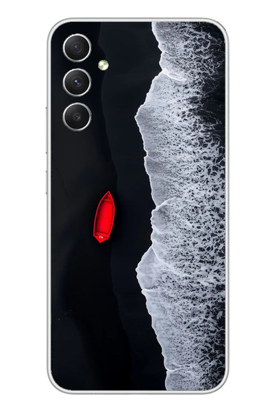Le Balvo Samsung Galaxy A34 Uyumlu Kırmızı Tekne Yalnız Baskılı Silikon Kılıf