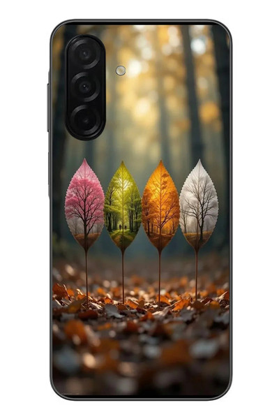 Le Balvo Samsung Galaxy A26 Uyumlu Dört Mevsim Yaprakları Baskılı Silikon Kılıf