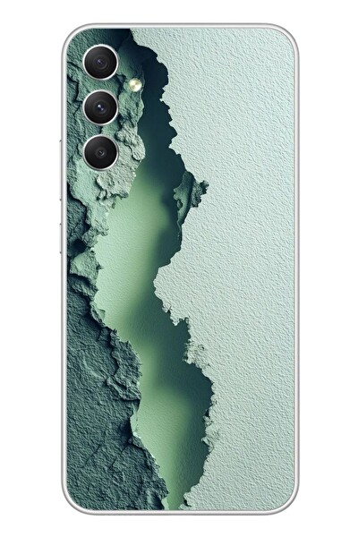 Le Balvo Samsung Galaxy A34 Uyumlu Koyu Yeşil İzler Baskılı Silikon Kılıf