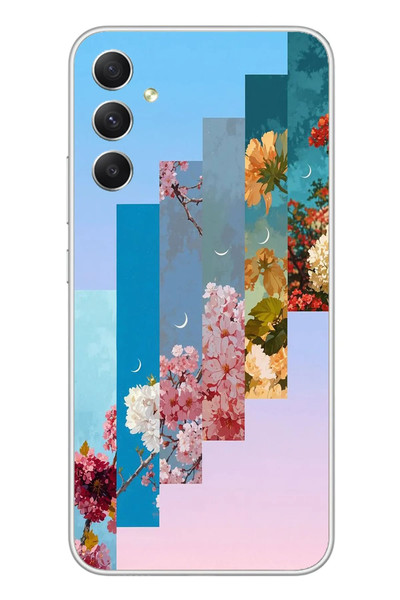 Le Balvo Samsung Galaxy A34 Uyumlu Dik Çiçek Tabloları Baskılı Silikon Kılıf