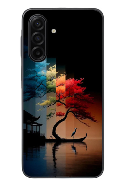Le Balvo Samsung Galaxy A17 Uyumlu Dört Mevsim Ağaç Baskılı Silikon Kılıf