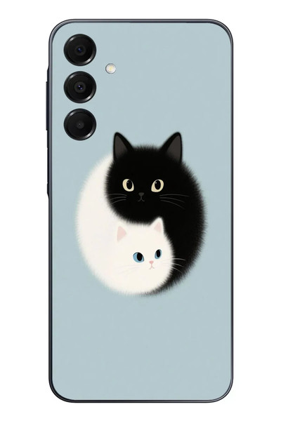 Le Balvo Samsung Galaxy A16 Uyumlu Yin Yang Kediler Baskılı Silikon Kılıf