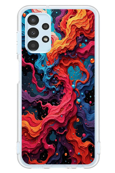 Le Balvo Samsung Galaxy A13 Uyumlu Dalgaların İz Karışımı Baskılı Silikon Kılıf
