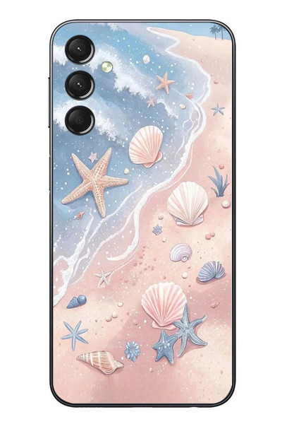 Le Balvo Samsung Galaxy A24 Uyumlu Deniz Yıldızı Kumsalı Baskılı Silikon Kılıf
