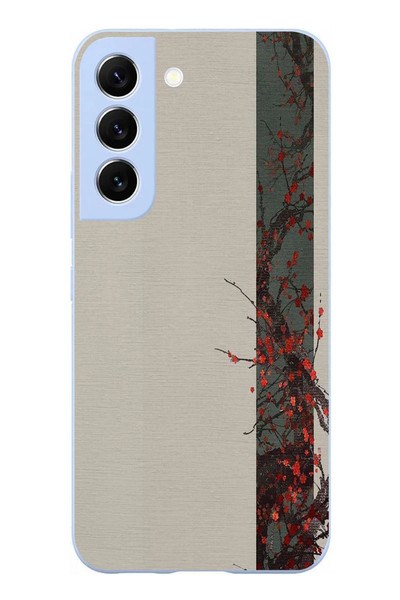 Le Balvo Samsung Galaxy S22 Uyumlu Sade Sonbahar Sarmaşık Baskılı Silikon Kılıf