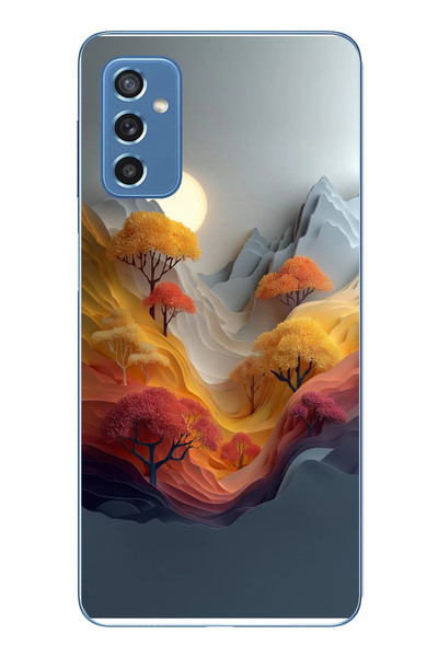 Le Balvo Samsung Galaxy M52 Uyumlu Renk Dalgalı Manzara Baskılı Silikon Kılıf