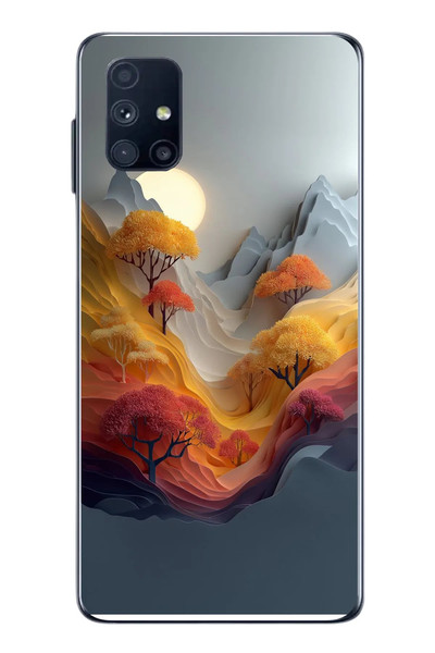 Le Balvo Samsung Galaxy M51 Uyumlu Renk Dalgalı Manzara Baskılı Silikon Kılıf